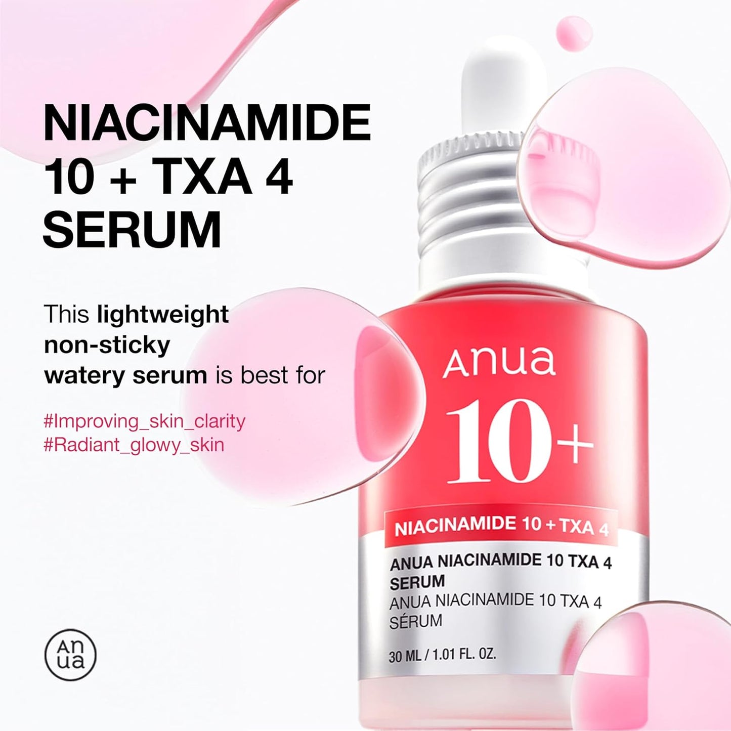 Serum Facial ANUA Niacinamida 10% + Ácido Tranexámico 4% 💧 | Piel Radiante y Sin Manchas
