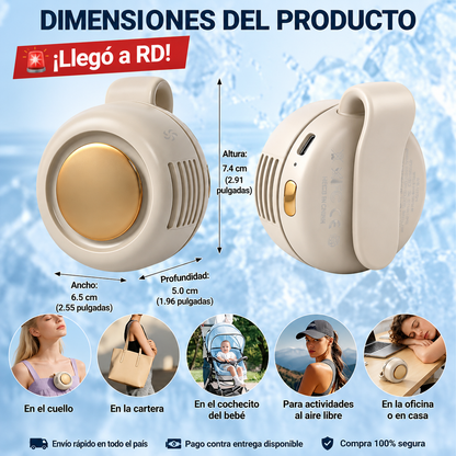 🥵 ¿Mucho Calor? Refresca Tu Cuerpo al Instante con Este Ventilador Portátil Recargable.