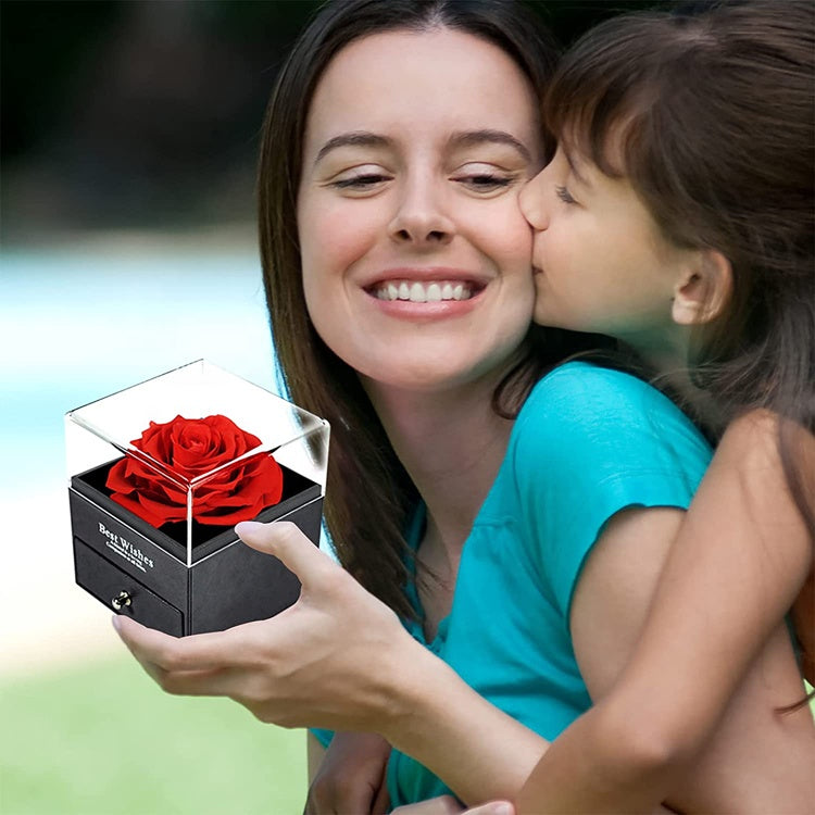 Sorprende a Mamá 💖 Collar “Te Amo” en 100 Idiomas + Rosa Eterna 🌹 | Regalo Perfecto para el Día de las Madres